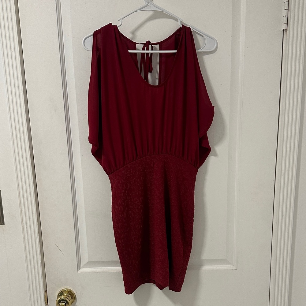 Foreign Exchange Deep Red Backless Dress